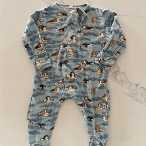 Magnetic Me Light Blue Dog & Boat Print Footie